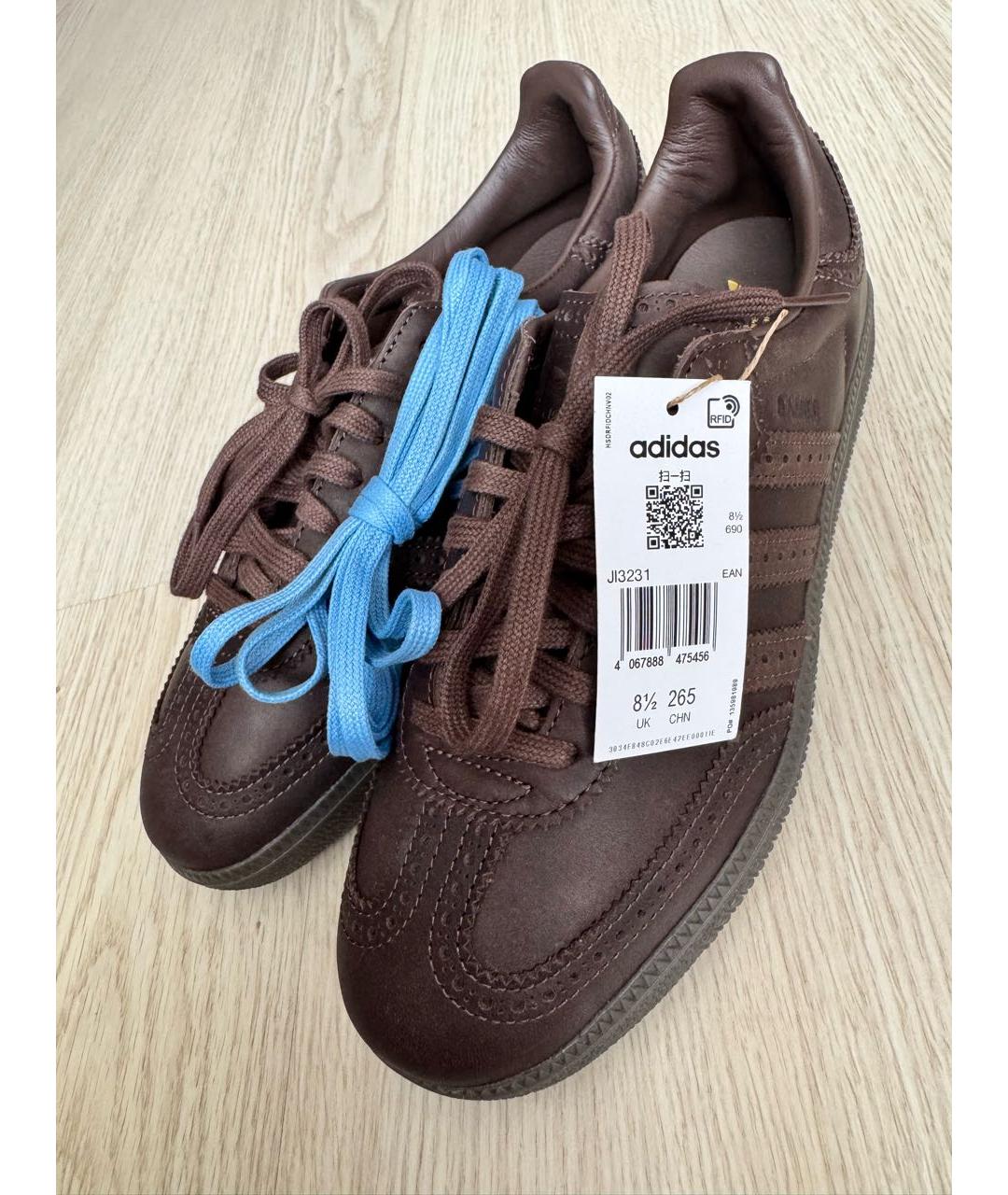 ADIDAS Коричневые кожаные низкие кроссовки / кеды, фото 8