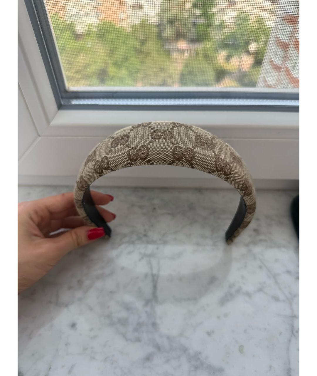GUCCI Бежевый ободок, фото 3