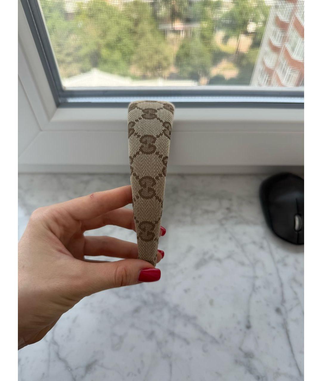 GUCCI Бежевый ободок, фото 6