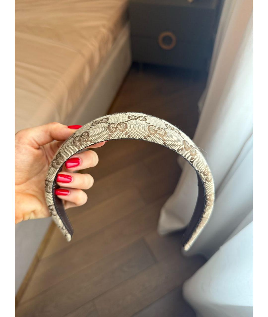 GUCCI Бежевый ободок, фото 9