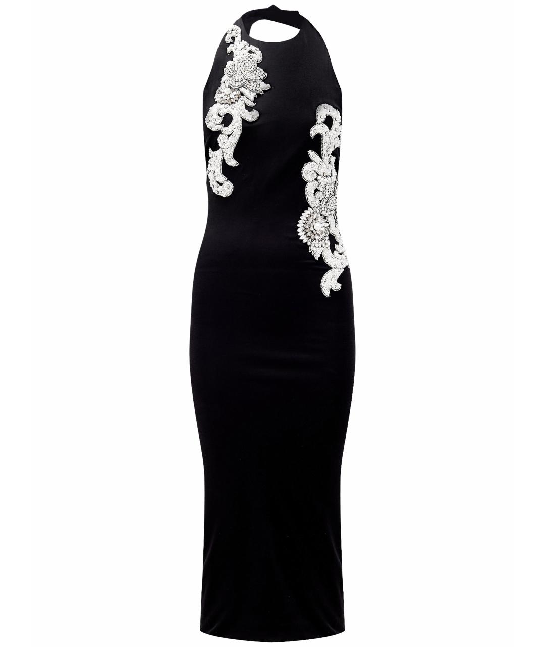 BALMAIN Черное вискозное вечернее платье, фото 1