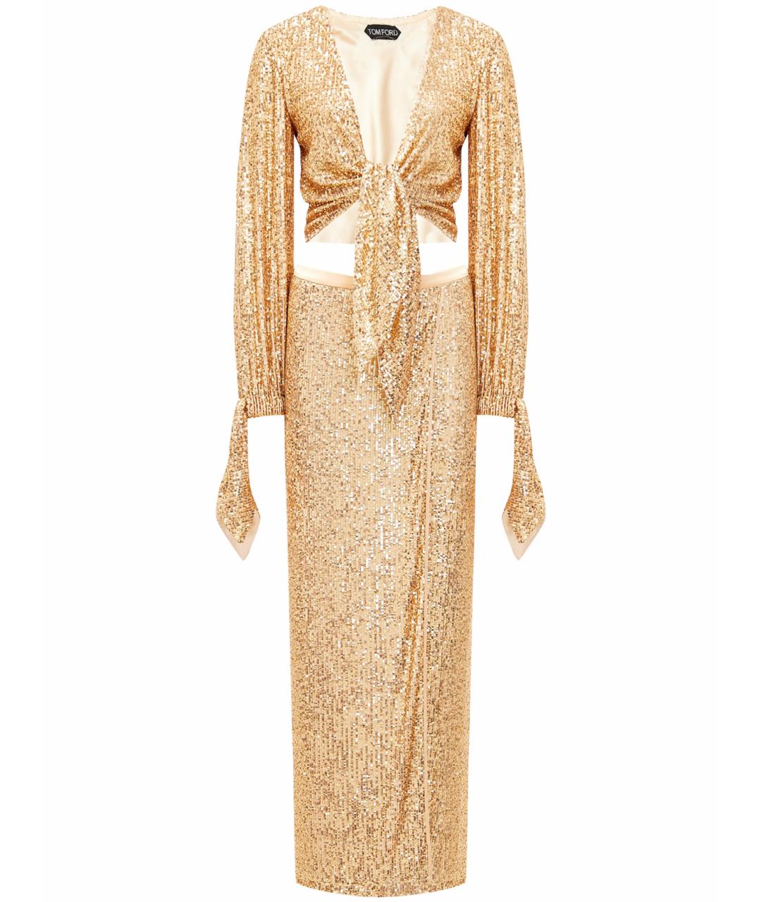 TOM FORD Золотой полиэстеровый костюм с юбками, фото 1