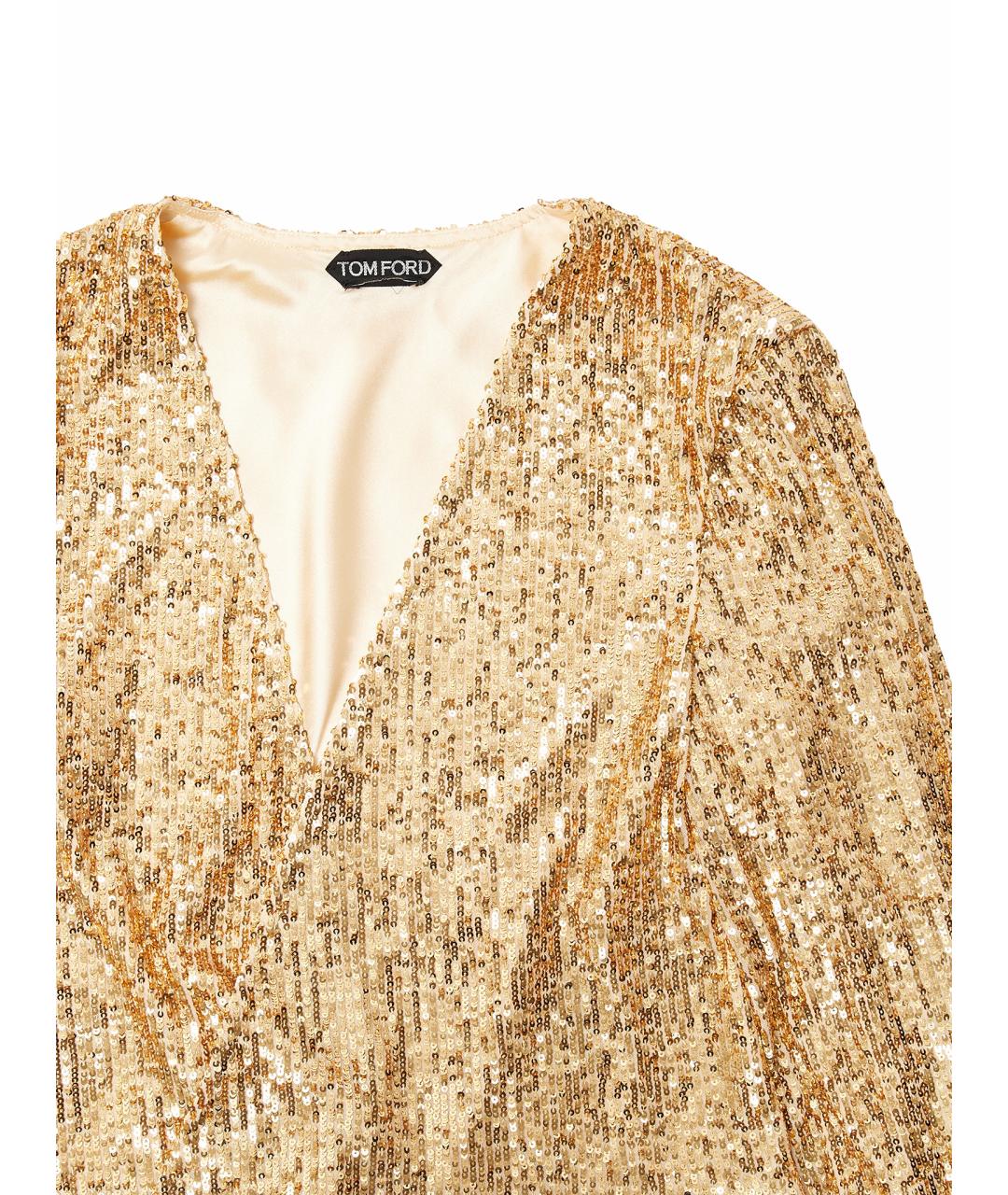 TOM FORD Золотой полиэстеровый костюм с юбками, фото 9