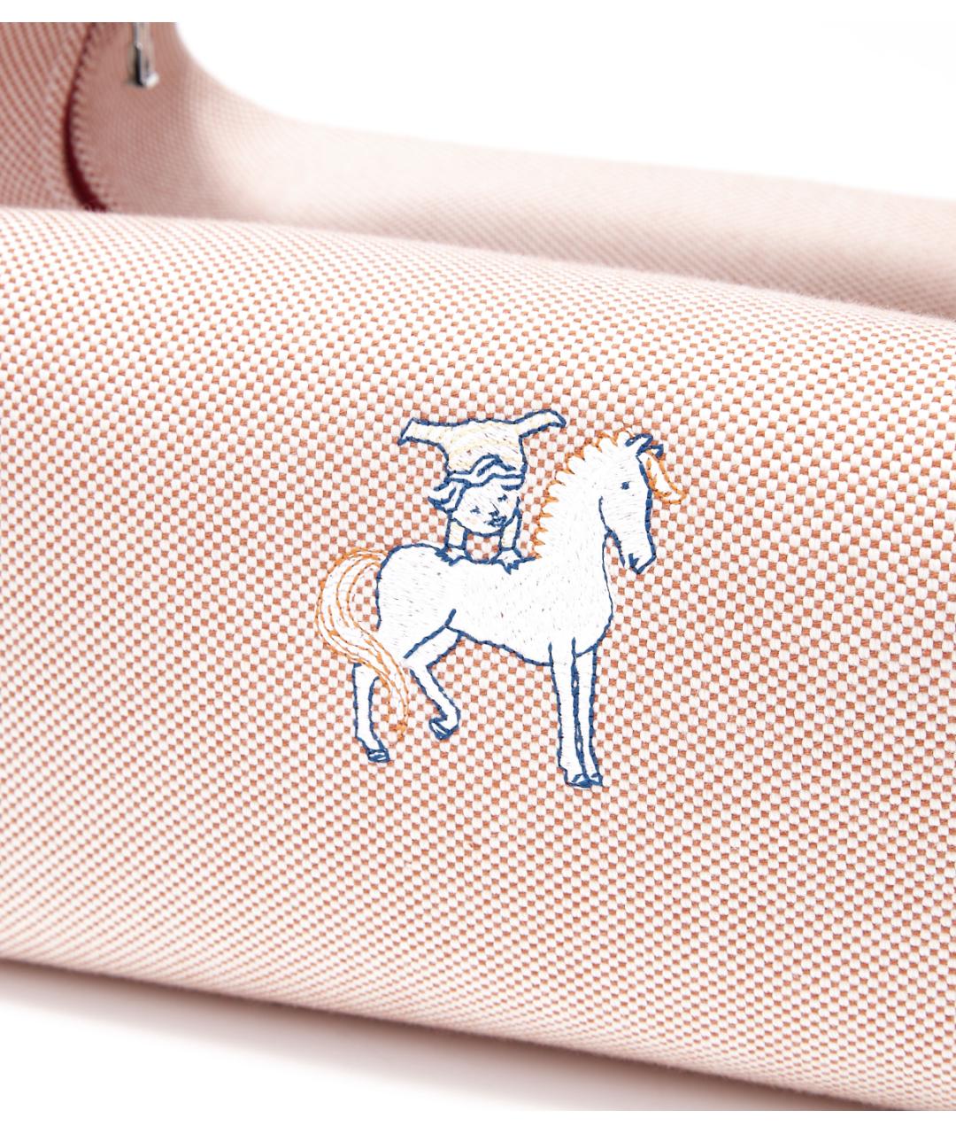 HERMES Бордовая хлопковая косметичка, фото 5