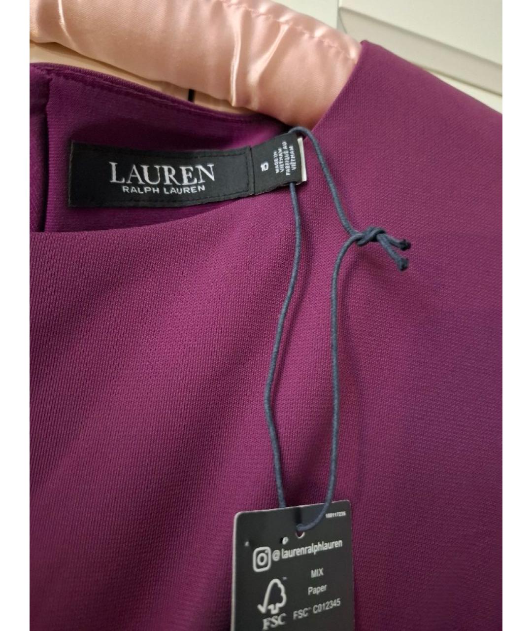 RALPH LAUREN Фиолетовое полиэстеровое повседневное платье, фото 3
