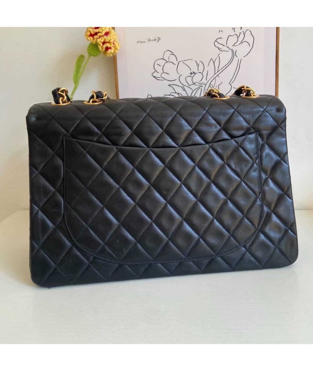 CHANEL Черная кожаная сумка с короткими ручками, фото 6