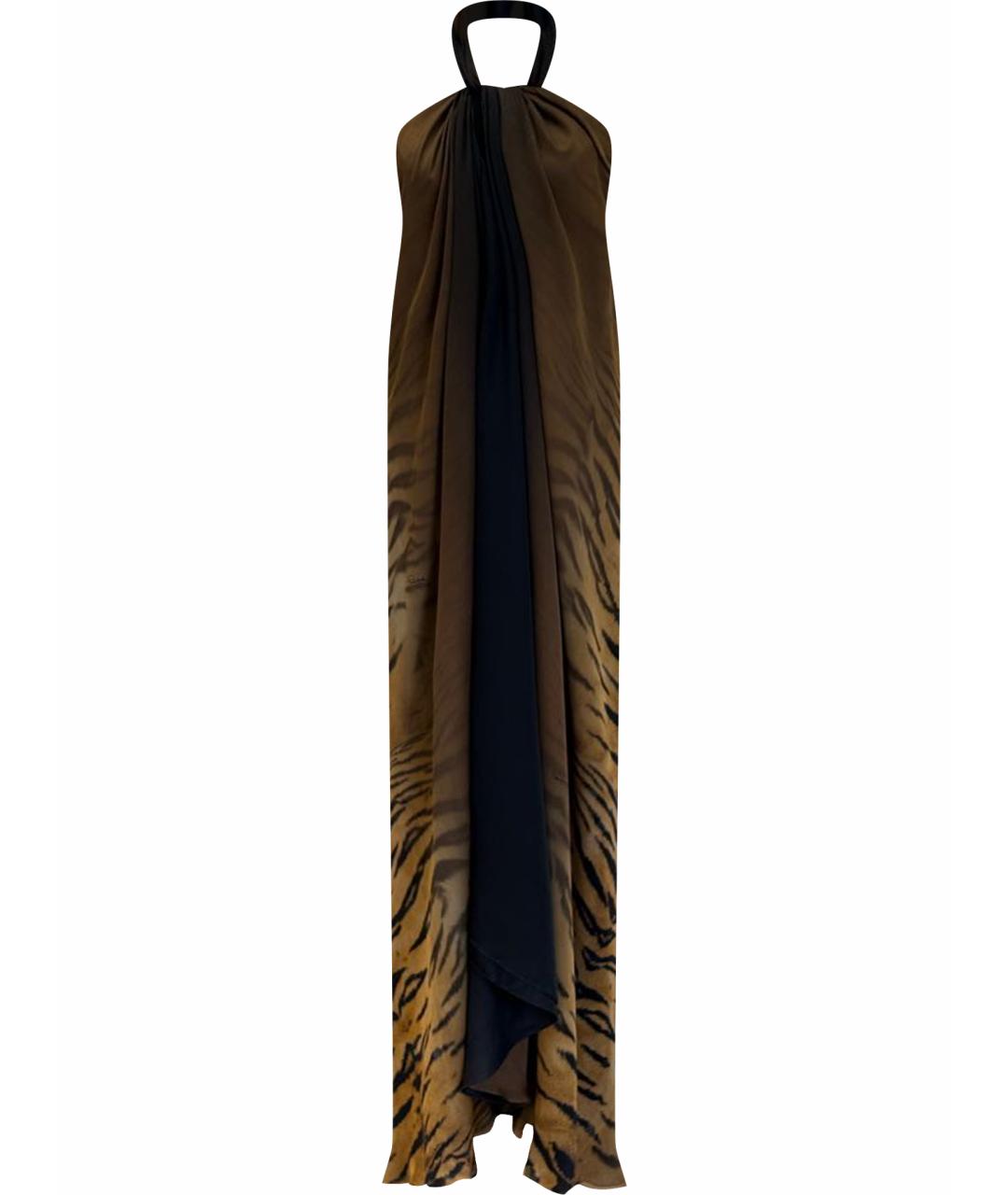 ROBERTO CAVALLI Черное шелковое повседневное платье, фото 1