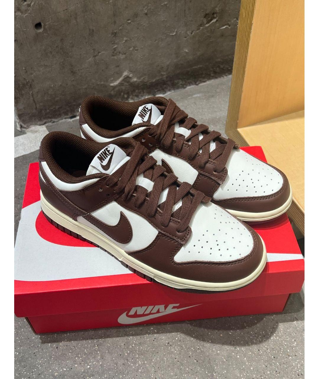 NIKE Коричневые кожаные кроссовки, фото 6