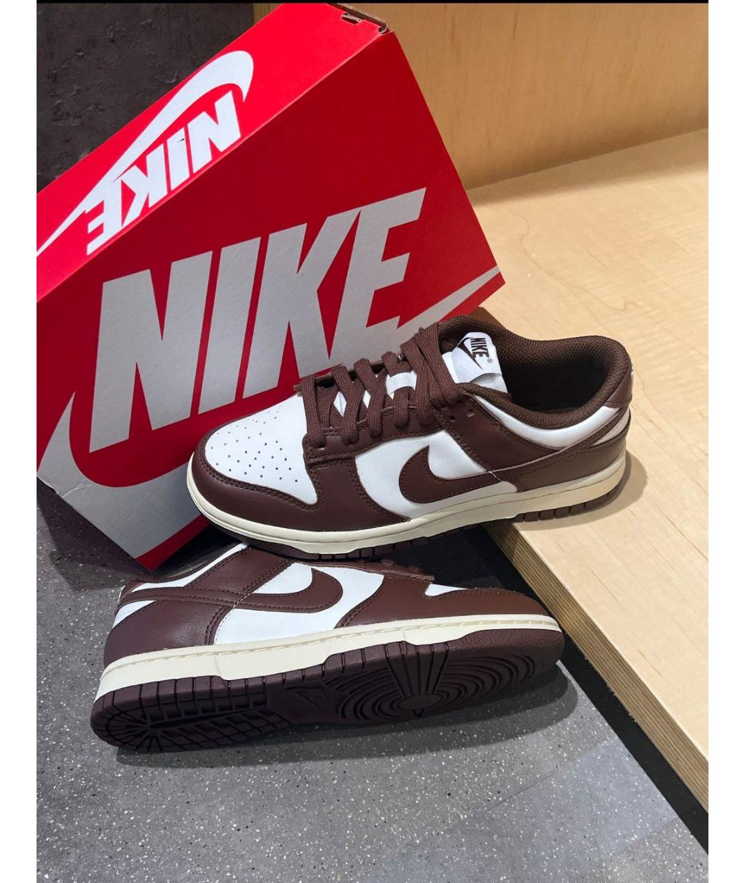 NIKE Коричневые кожаные кроссовки, фото 5