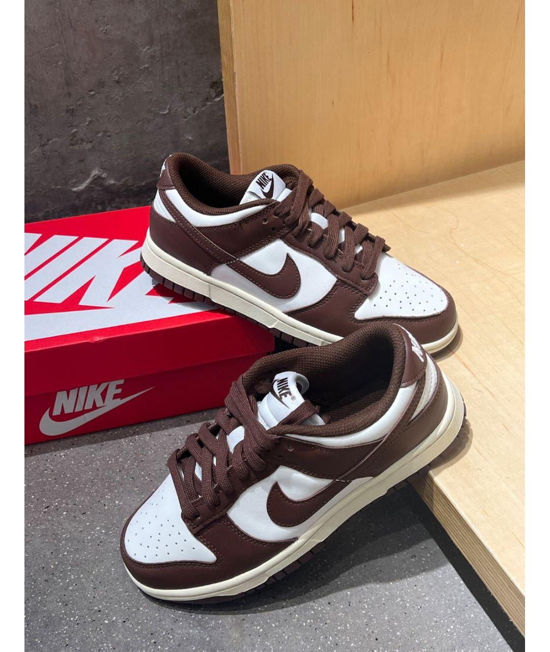 NIKE Коричневые кожаные кроссовки, фото 3