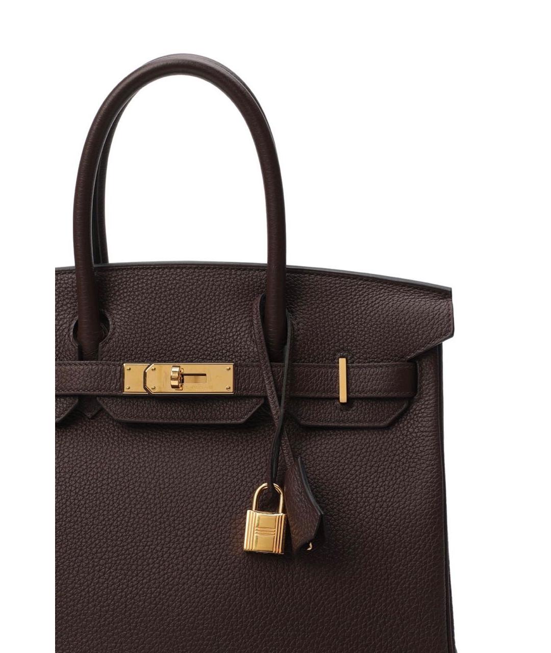 HERMES Коричневая кожаная сумка тоут, фото 5