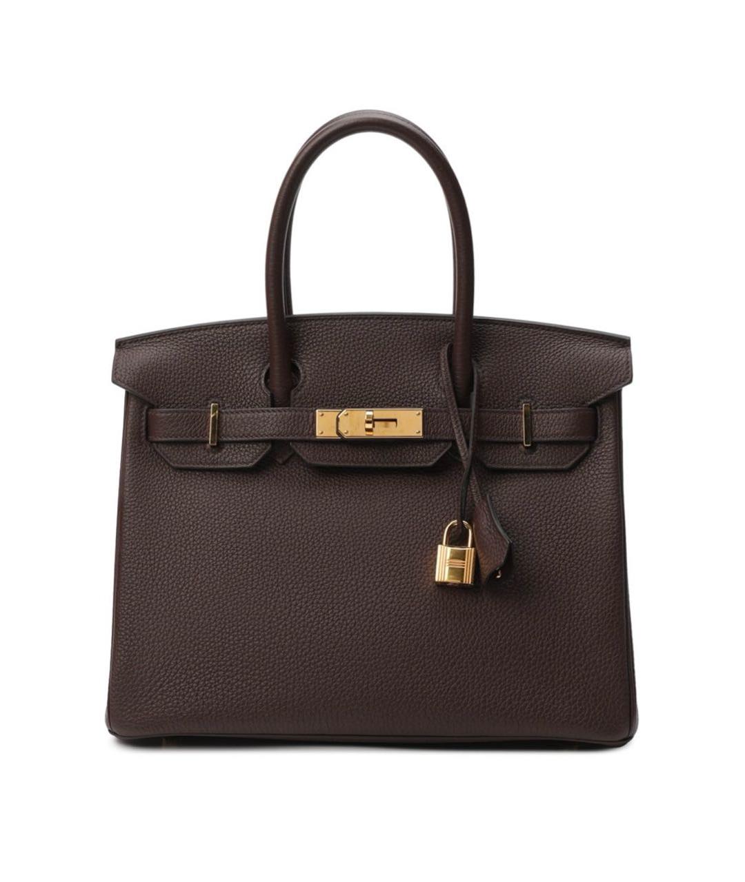 HERMES Коричневая кожаная сумка тоут, фото 1