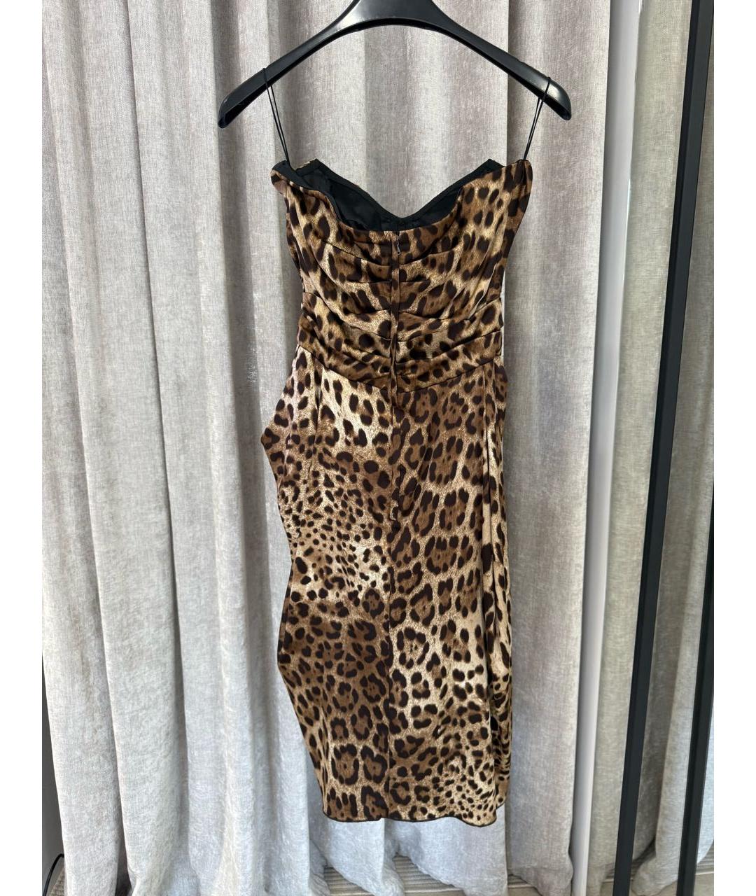 DOLCE&GABBANA Коричневое шелковое вечернее платье, фото 5