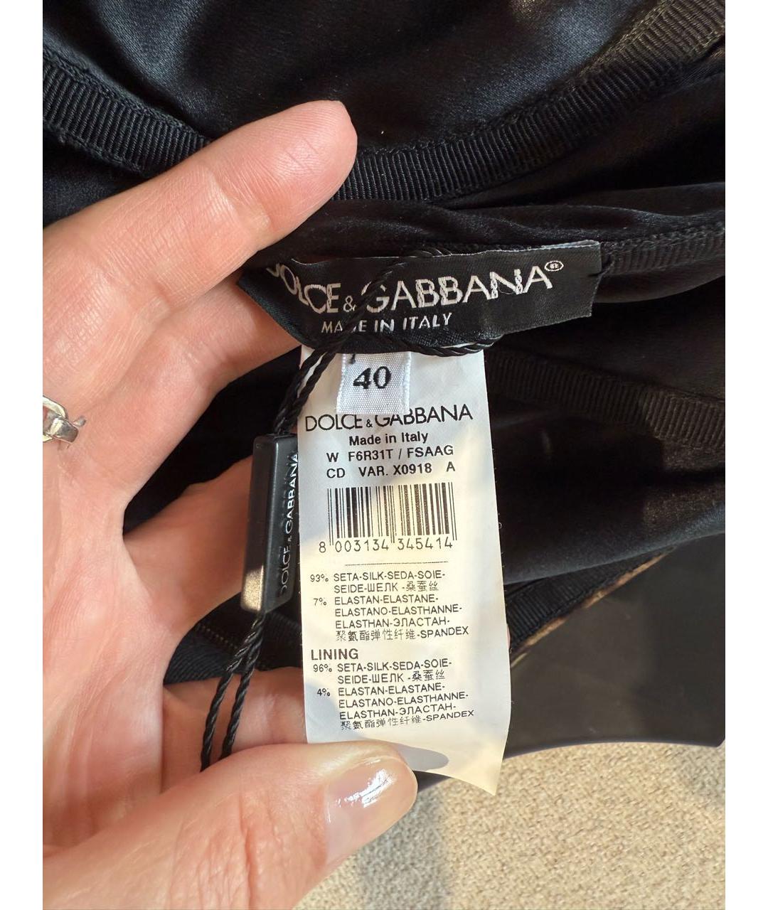 DOLCE&GABBANA Коричневое шелковое вечернее платье, фото 4