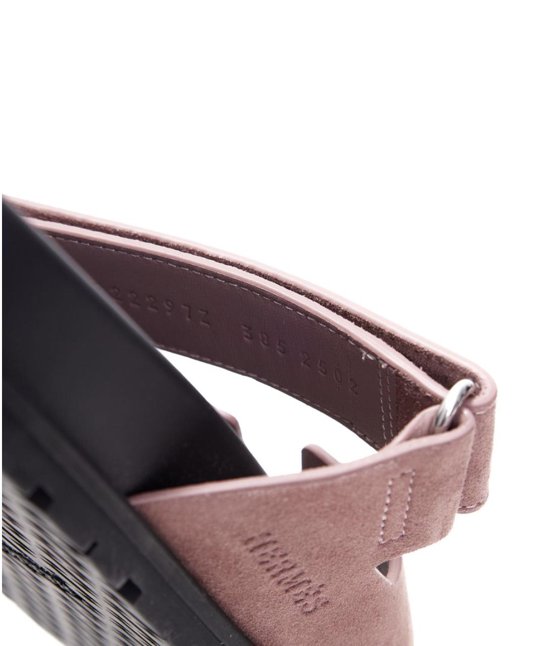 HERMES Фиолетовые кожаные сандалии, фото 3