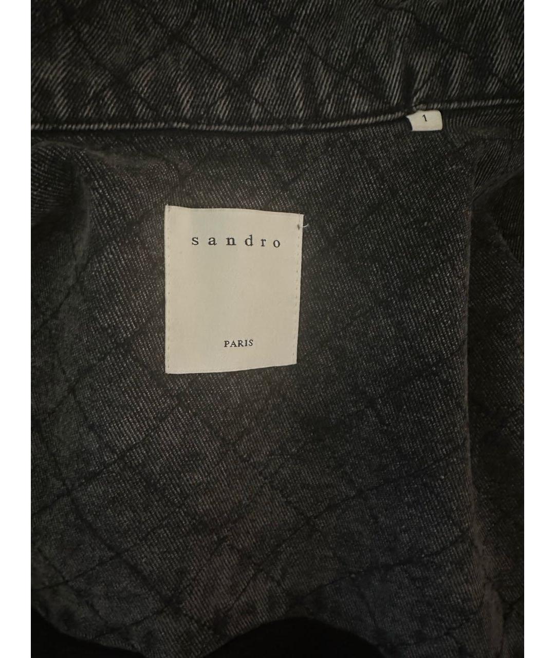 SANDRO Черная хлопко-эластановая куртка, фото 8