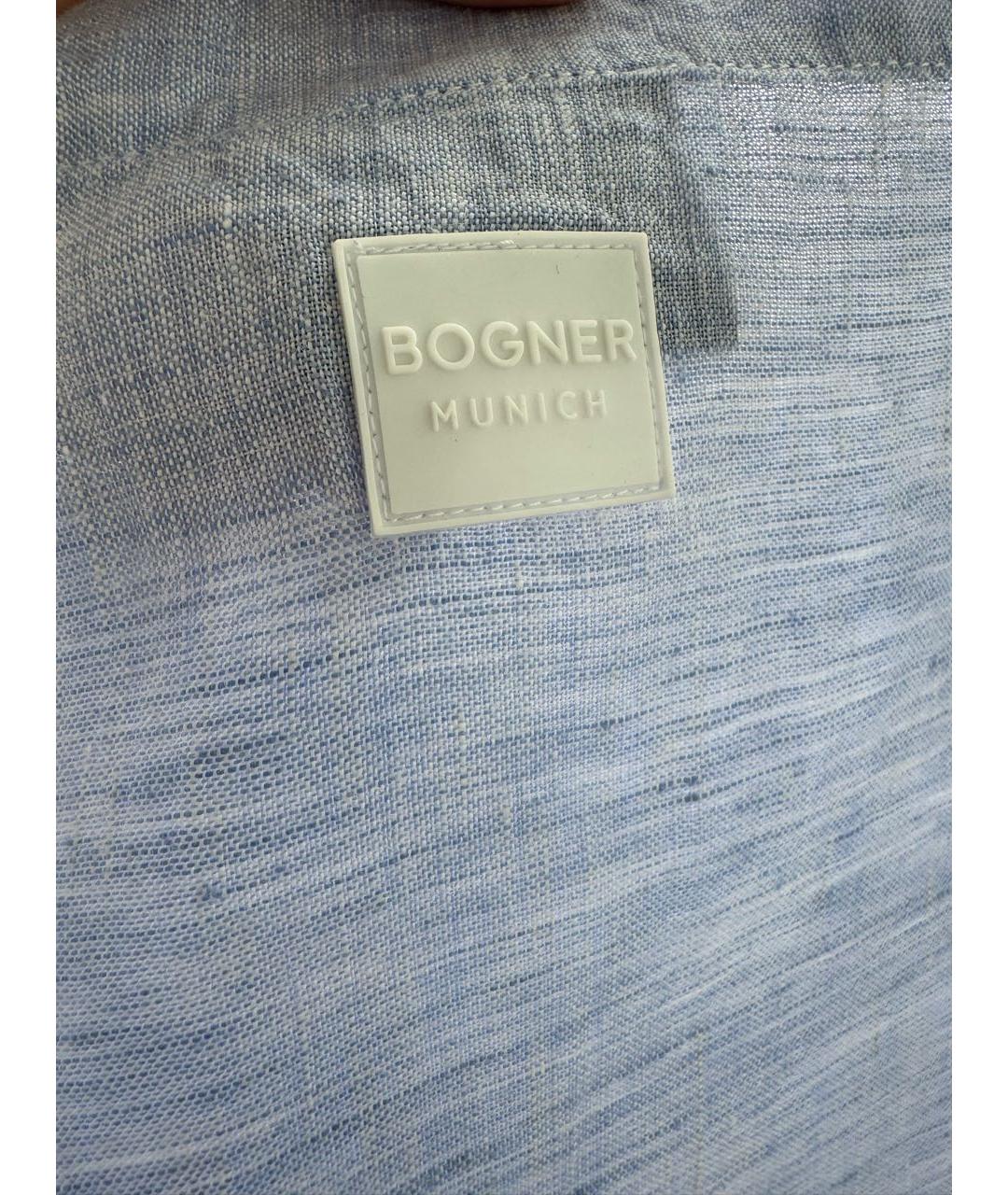 BOGNER Голубое льняное повседневное платье, фото 5