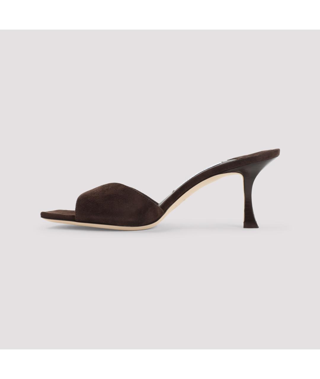 JIMMY CHOO Коричневые замшевые мюли, фото 4