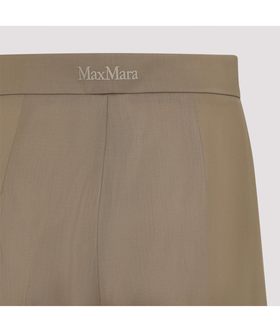 MAX MARA Бежевые шерстяные прямые брюки, фото 5