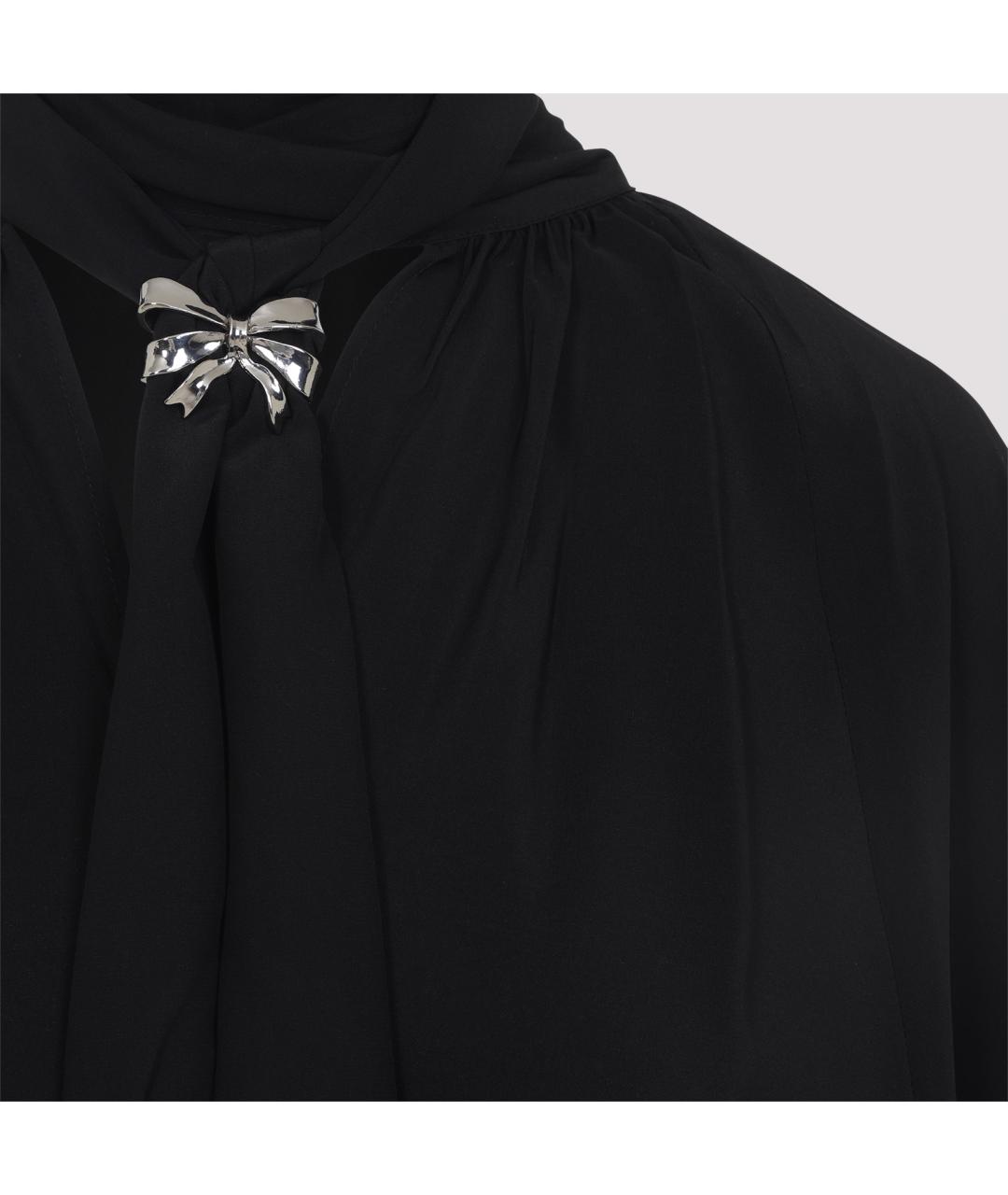 MAX MARA Черная шелковая блузы, фото 3