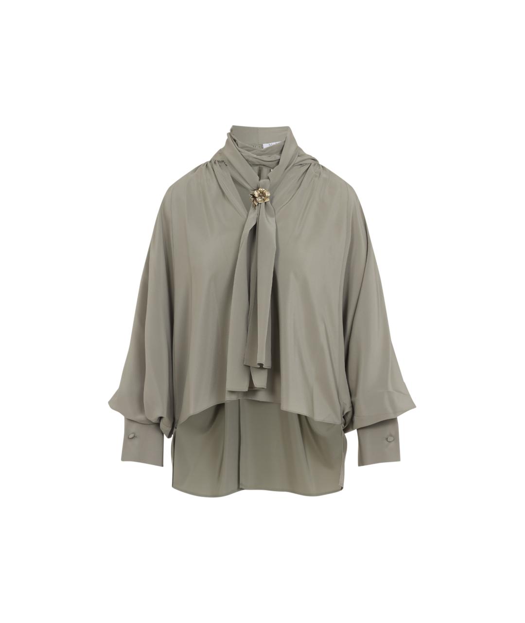 MAX MARA Серая шелковая блузы, фото 1
