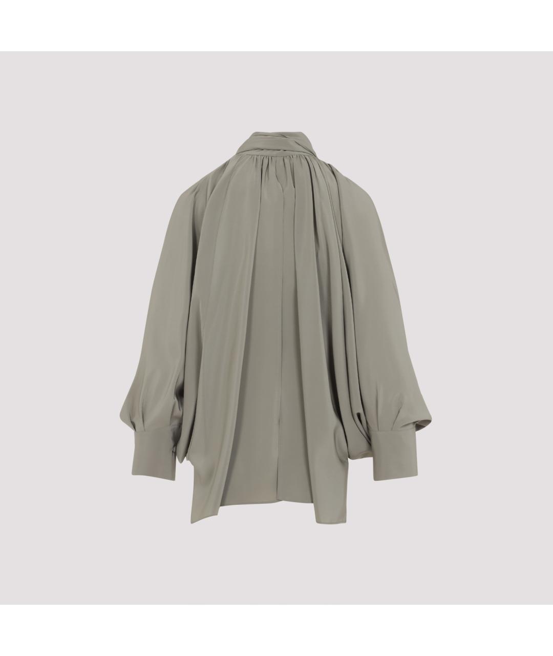 MAX MARA Серая шелковая блузы, фото 2