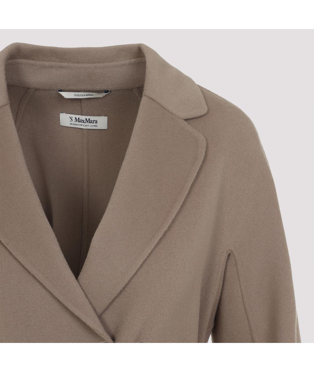 'S MAX MARA Коричневое шерстяное пальто, фото 4