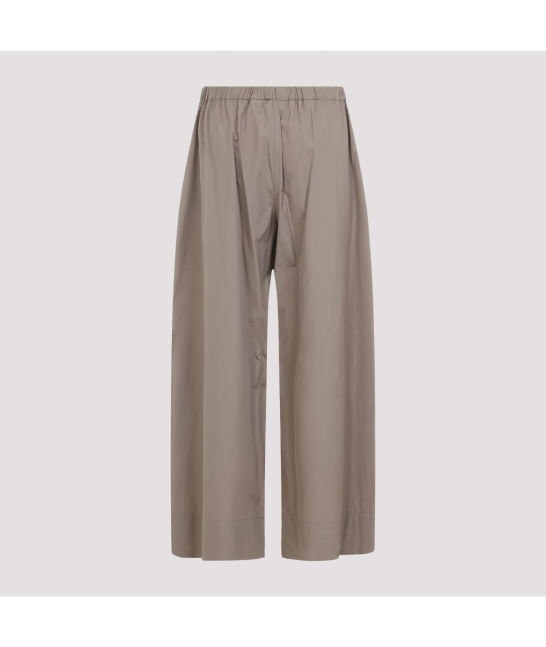 'S MAX MARA Серые хлопковые прямые брюки, фото 3