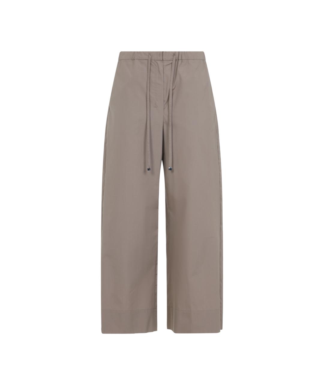 'S MAX MARA Серые хлопковые прямые брюки, фото 1
