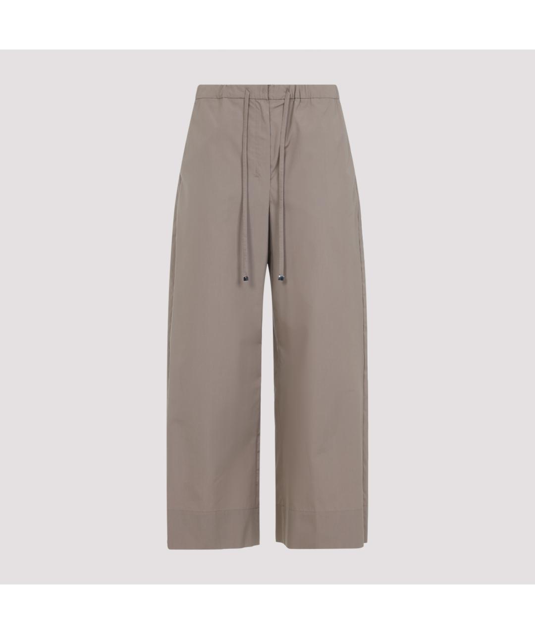 'S MAX MARA Серые хлопковые прямые брюки, фото 2