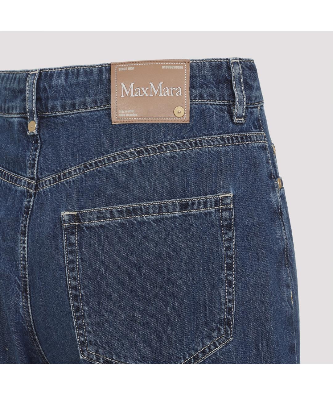 'S MAX MARA Синие хлопковые прямые джинсы, фото 4