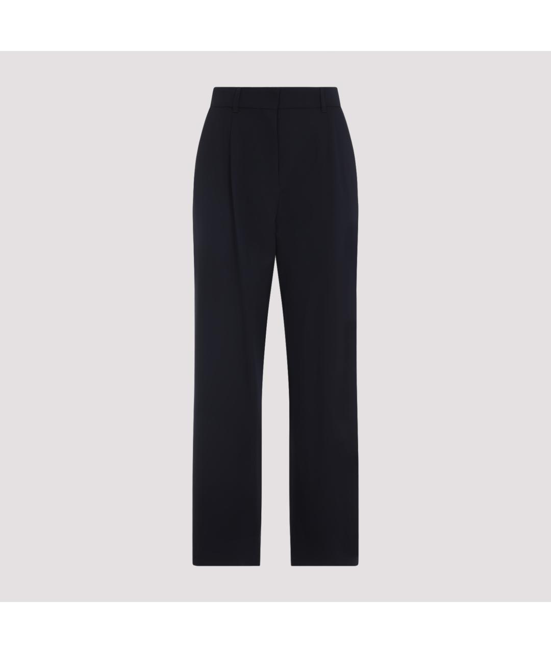 'S MAX MARA Синие шерстяные прямые брюки, фото 2