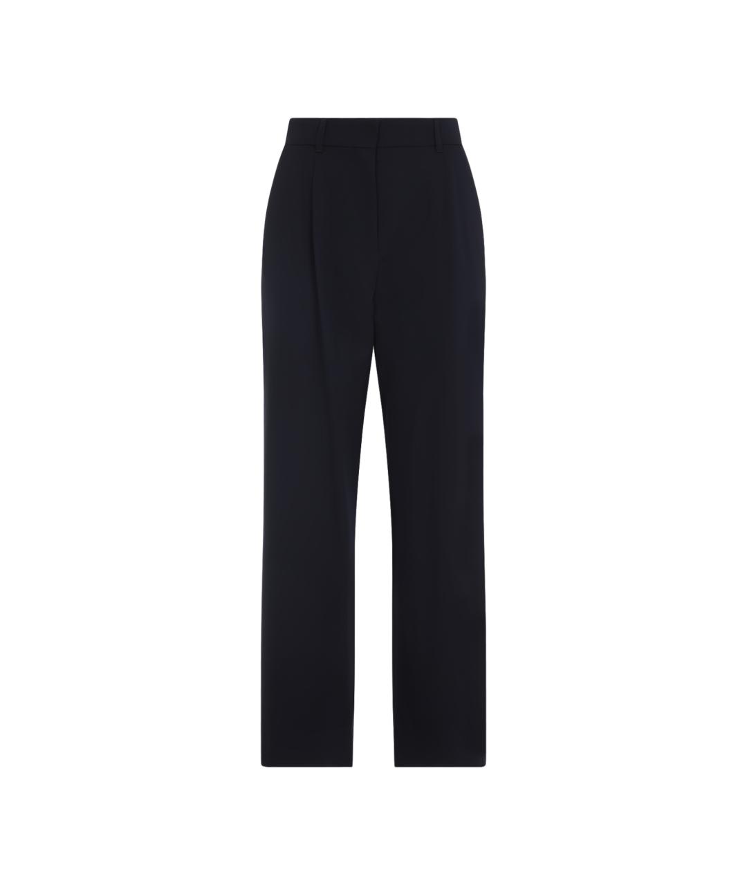 'S MAX MARA Синие шерстяные прямые брюки, фото 1