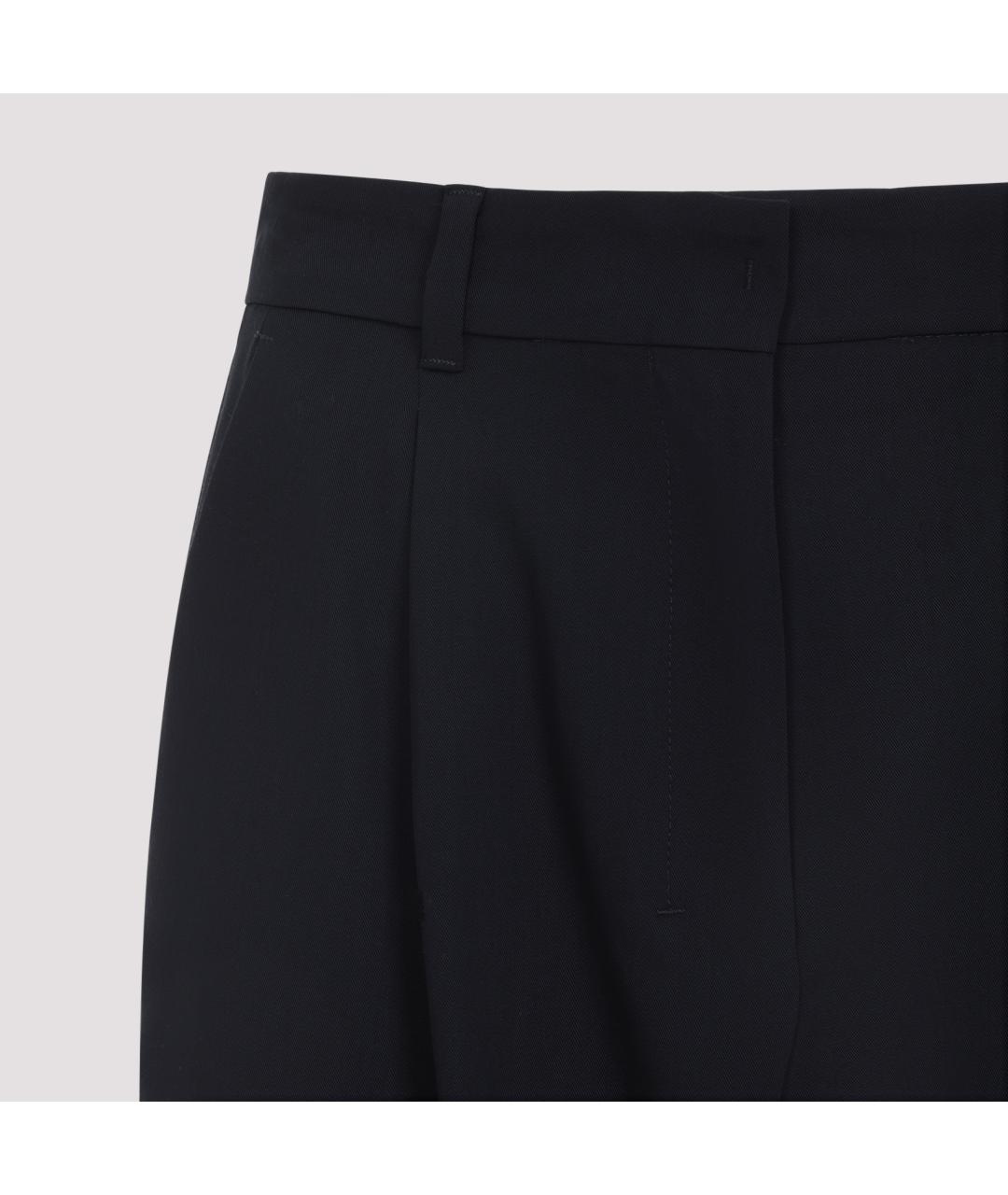 'S MAX MARA Синие шерстяные прямые брюки, фото 4