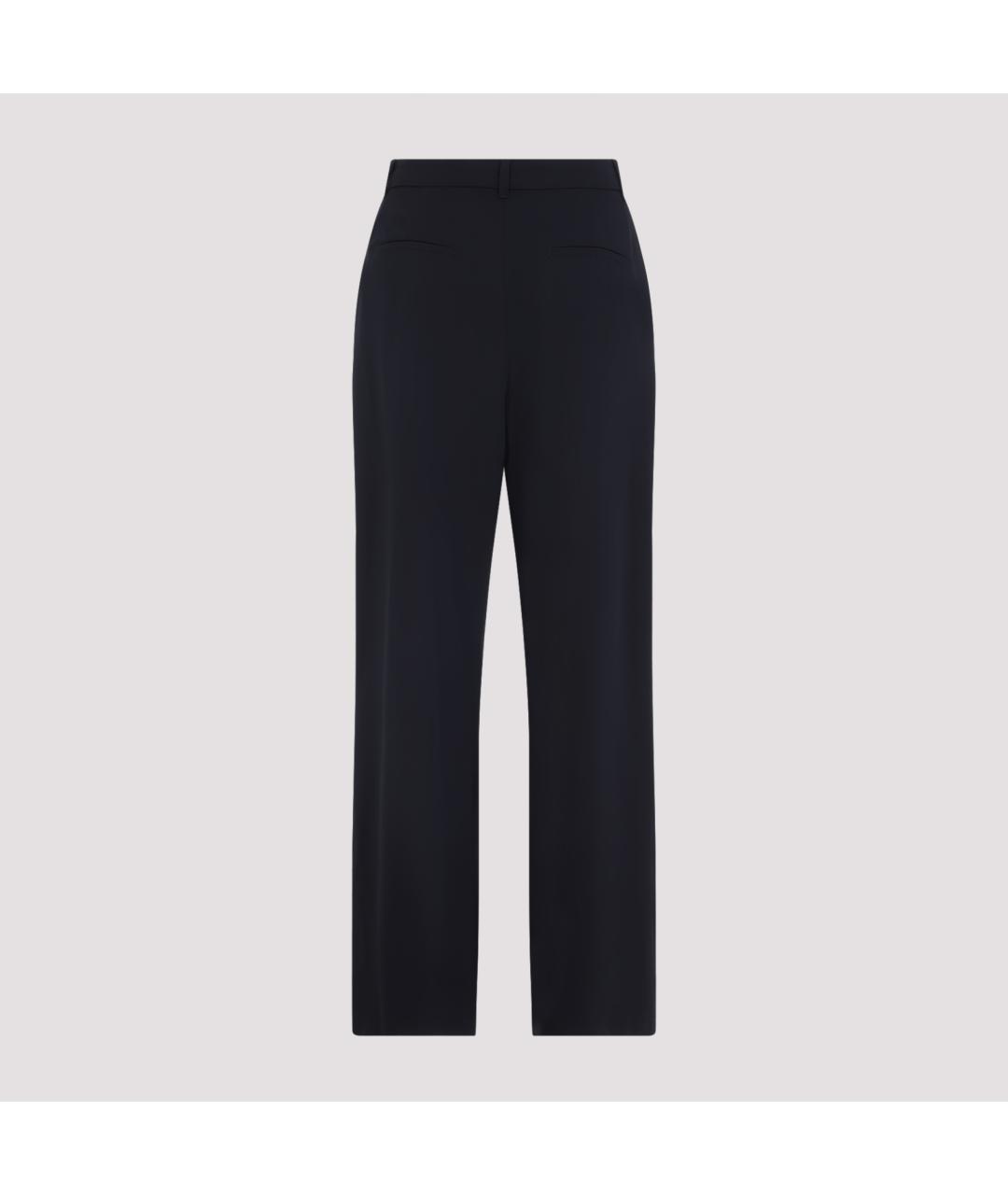 'S MAX MARA Синие шерстяные прямые брюки, фото 3