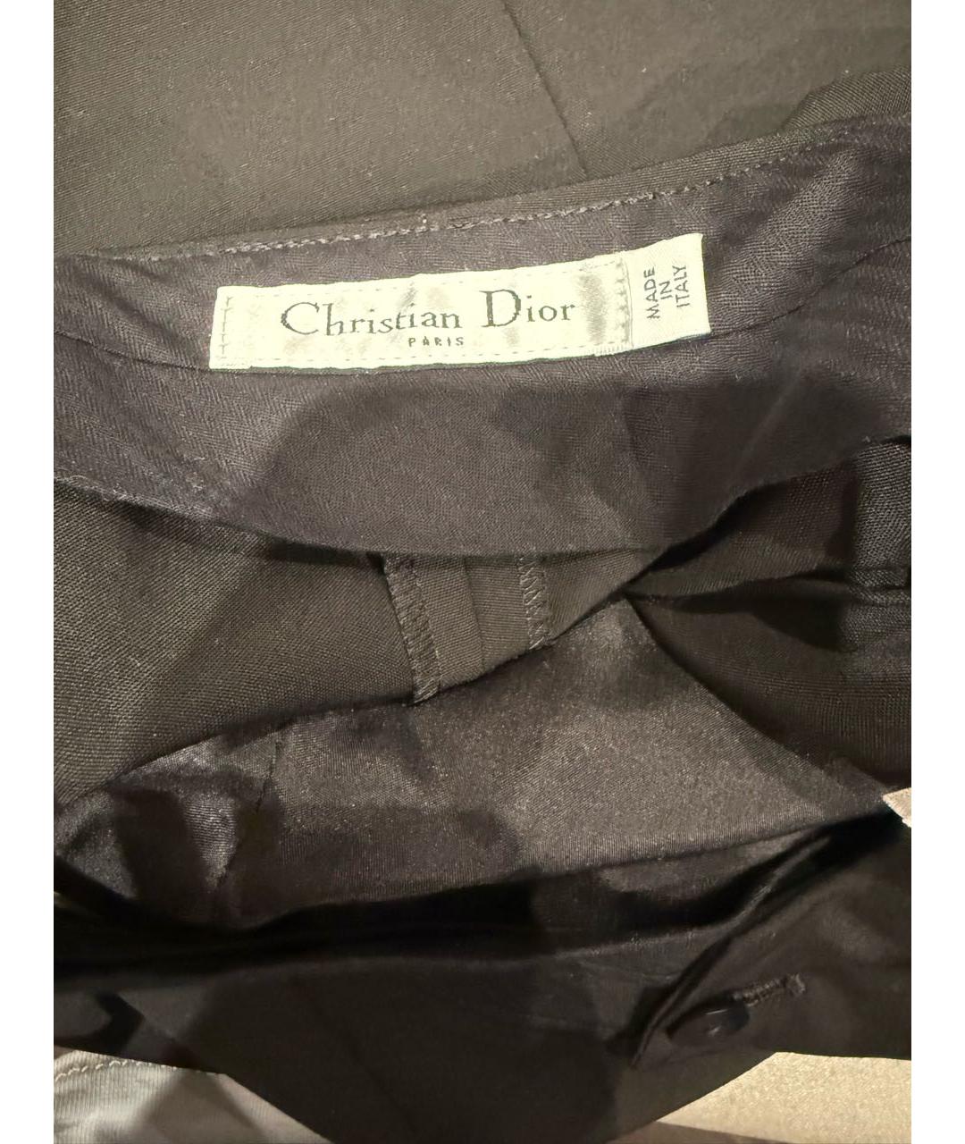 CHRISTIAN DIOR Черные шерстяные брюки узкие, фото 5