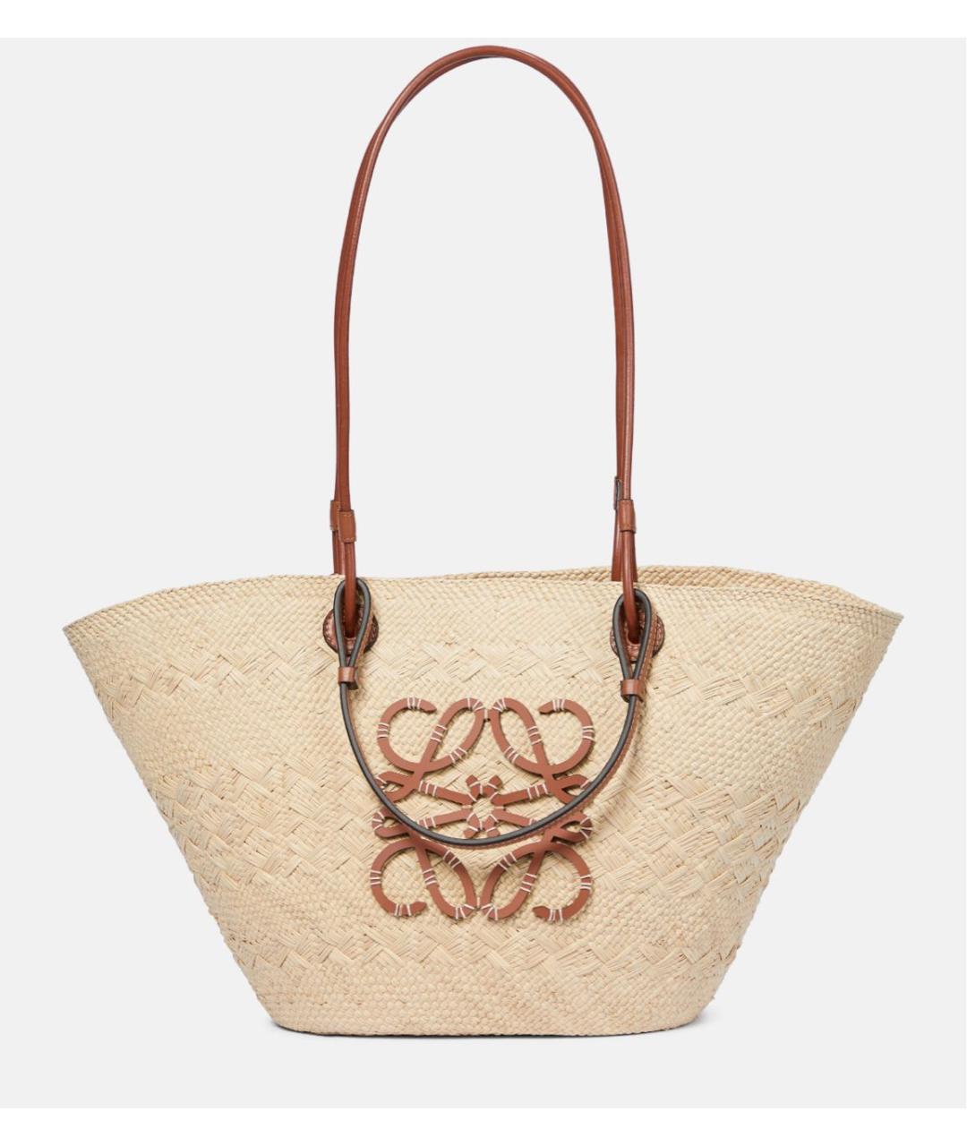 LOEWE Бежевая пелетеная пляжная сумка, фото 5