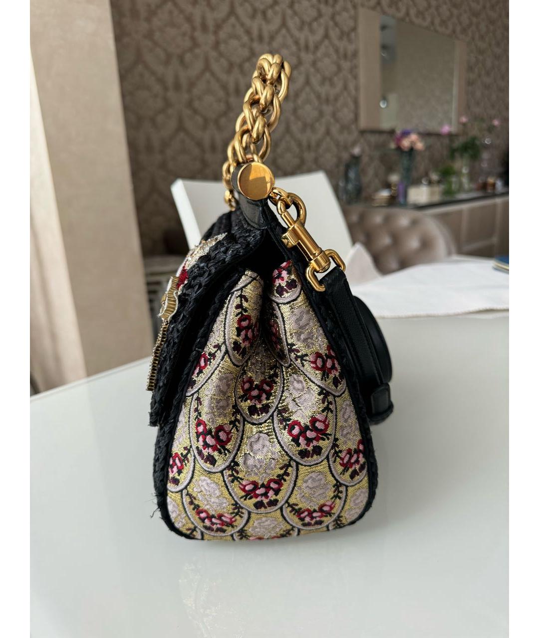 DOLCE&GABBANA Черная пелетеная сумка с короткими ручками, фото 2