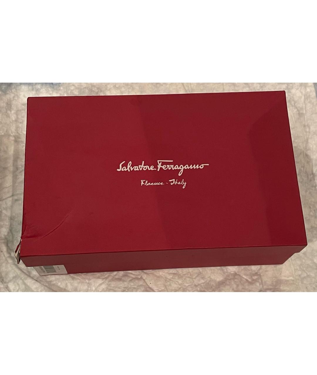 FERRAGAMO Темно-синие кожаные мокасины, фото 8
