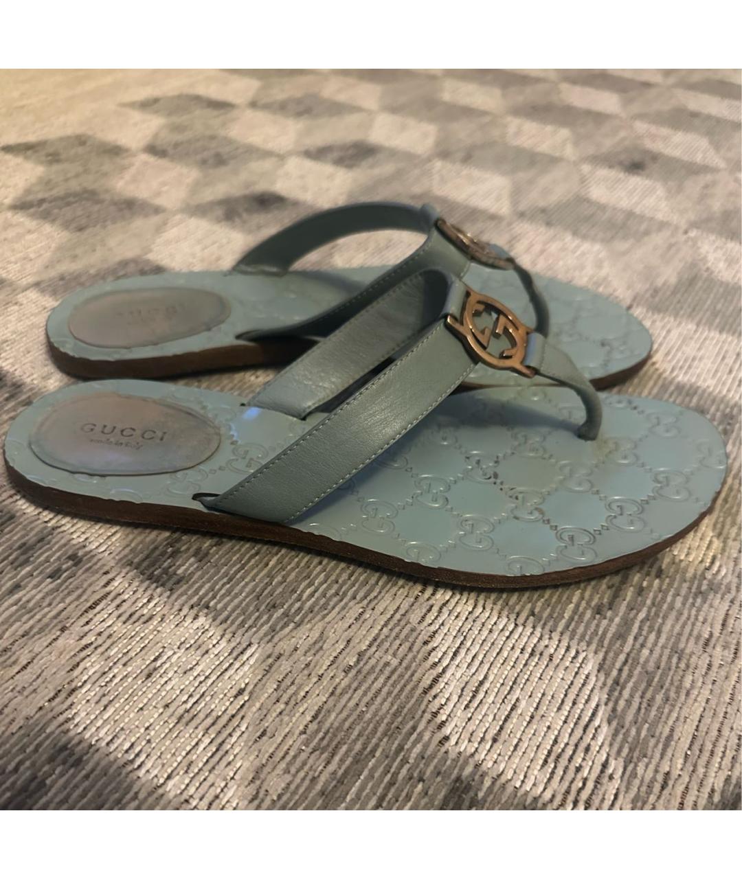 GUCCI Кожаные шлепанцы, фото 7