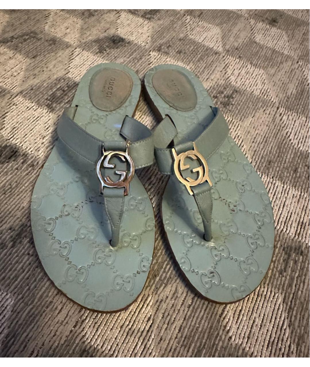 GUCCI Кожаные шлепанцы, фото 2