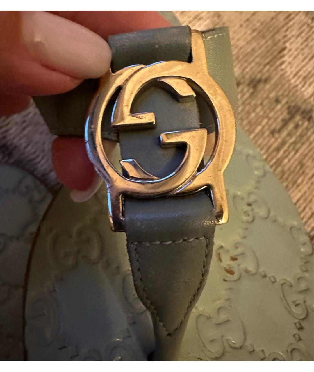 GUCCI Кожаные шлепанцы, фото 4