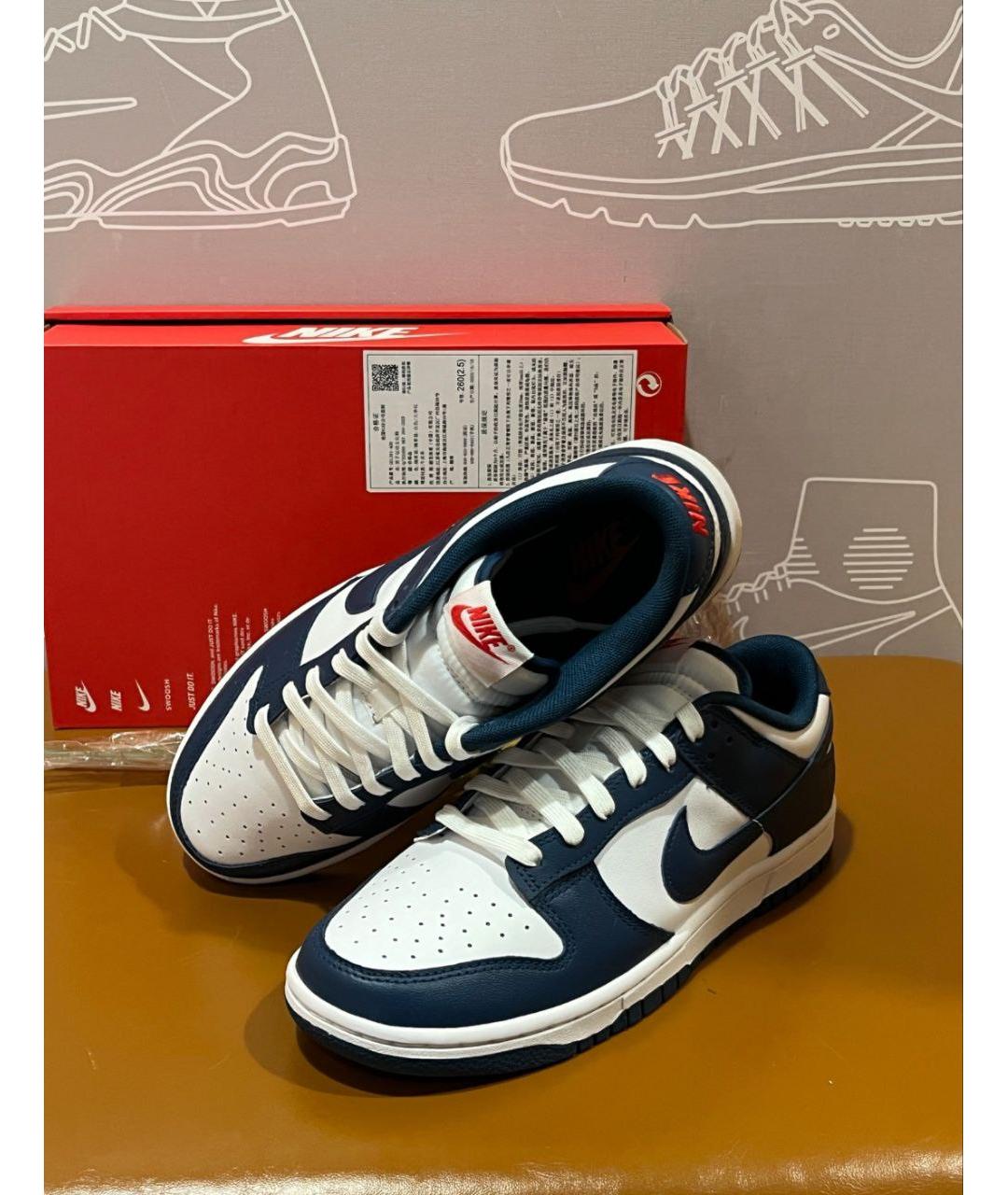 NIKE Темно-синие кожаные низкие кроссовки / кеды, фото 3