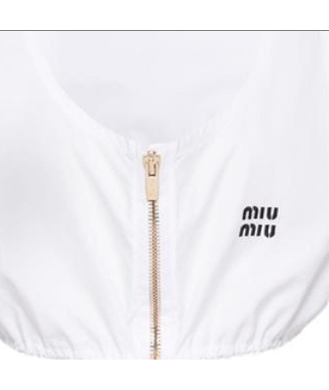 MIU MIU Белая хлопковая майка, фото 4