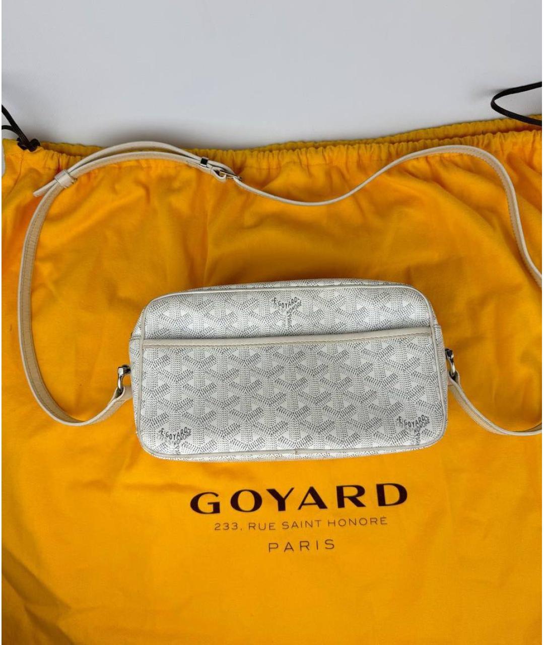 GOYARD Белая кожаная сумка через плечо, фото 2