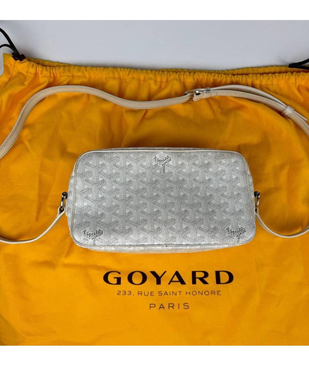GOYARD Белая кожаная сумка через плечо, фото 3