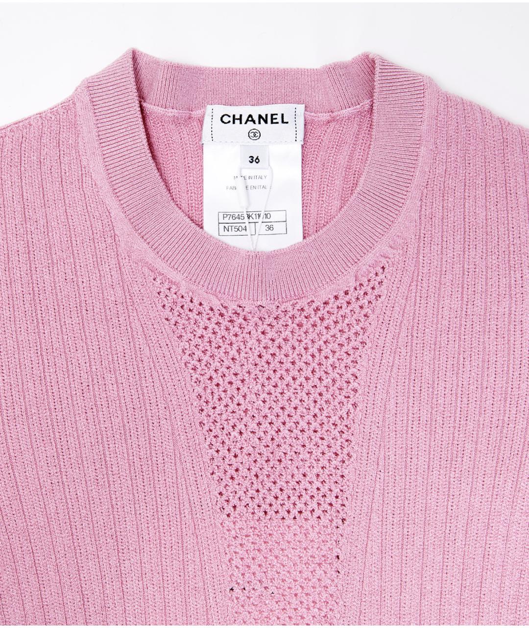 CHANEL Розовый шелковый джемпер / свитер, фото 7