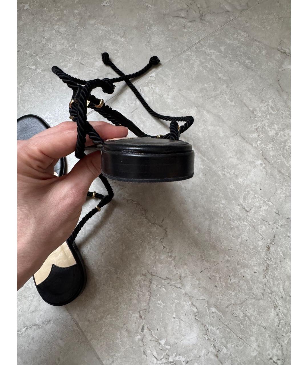 JIMMY CHOO Черные кожаные сандалии, фото 3