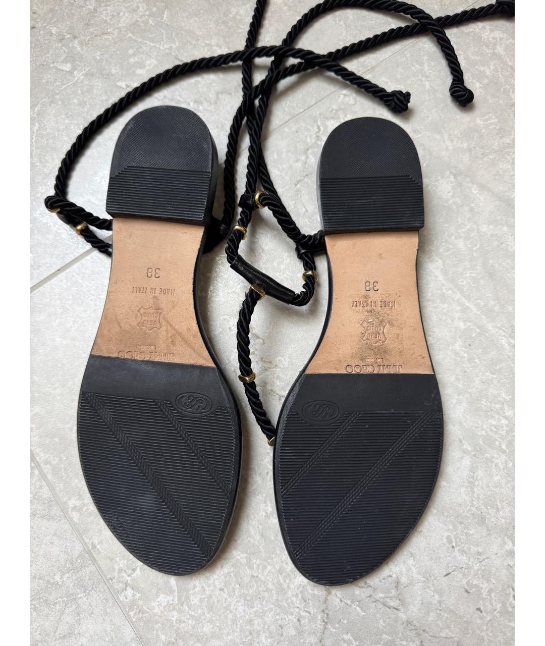 JIMMY CHOO Черные кожаные сандалии, фото 4