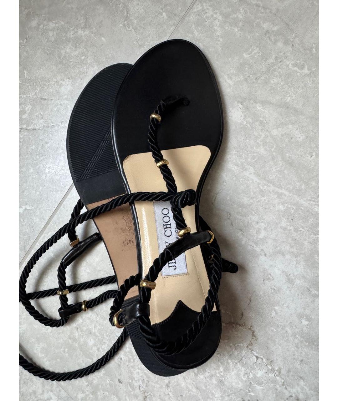 JIMMY CHOO Черные кожаные сандалии, фото 8